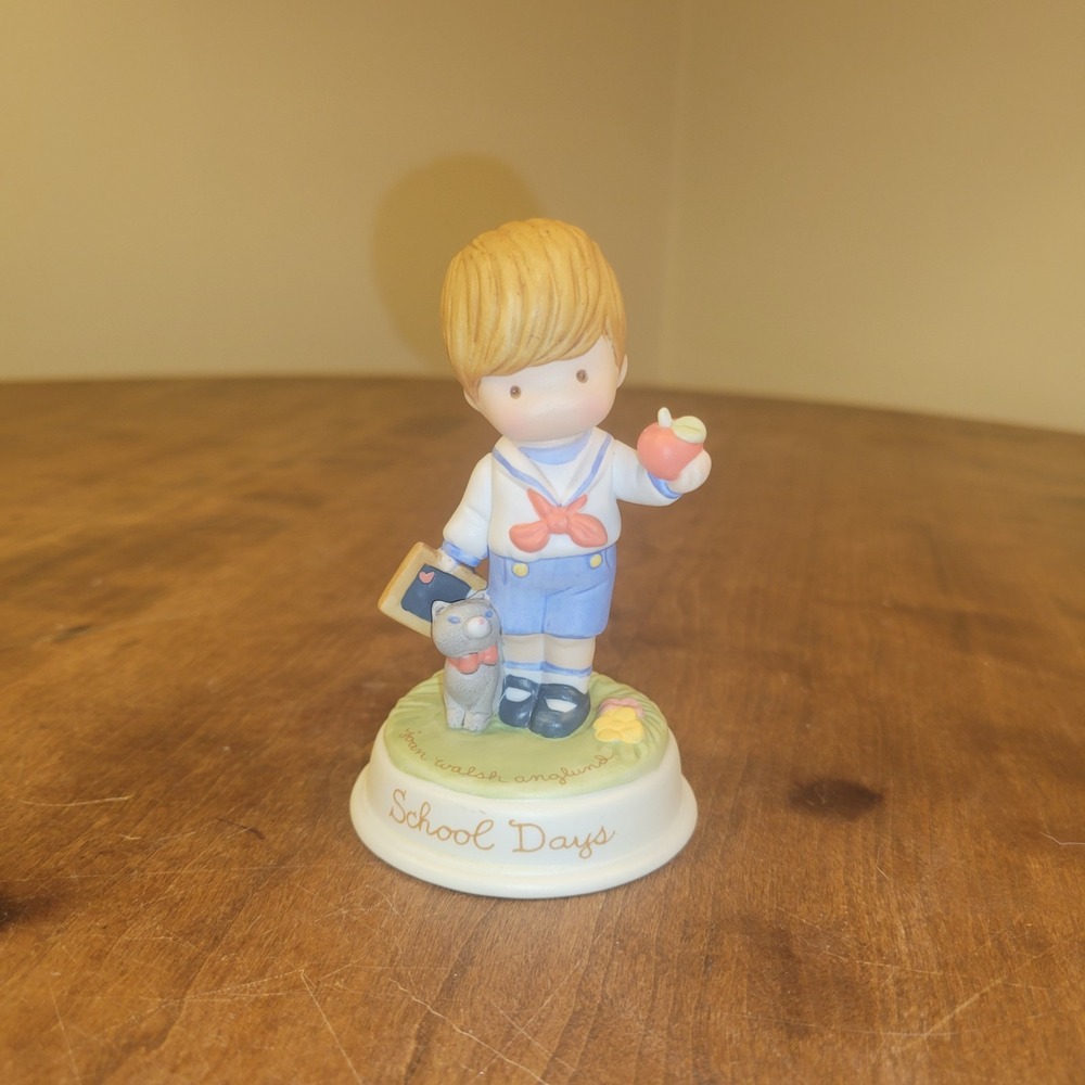 Avon 1986 Joan Walsh Anglund Collection School Days Boy‎ Porcelain Figurine